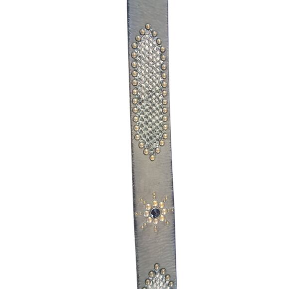 Y2K Linea Pelle Leather Women's size 36 Chunky 1½ Studded Boho Grungecore Belt - Picture 9 of 11